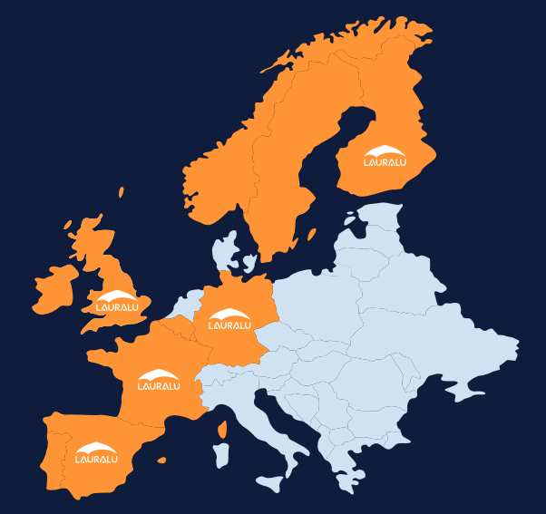 Cartographie Europe des filiales groupe Lauralu